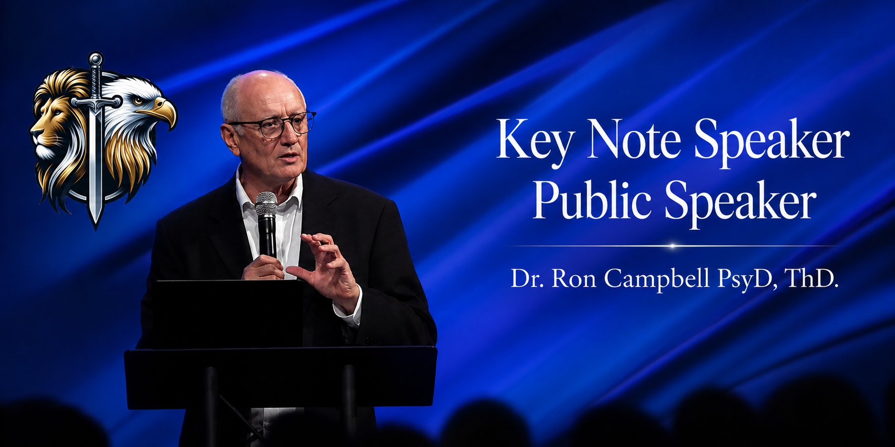Dr. Ronald Campbell speaking on stage